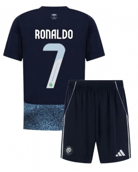 Billige Fotballdrakt Al-Nassr Cristiano Ronaldo #7 Replika Bortedraktsett Barn 2025-26 Kortermet (med bukser)